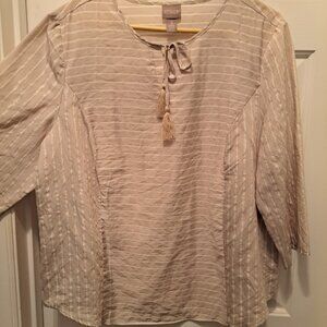 Chico's Natural Colored Blouse-Size 3 (XL/16)